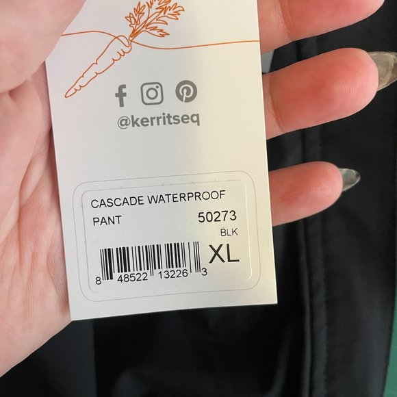 Kerrits Women XL Black Cascade Waterproof Pants Pockets Full Leg Zip Equestrian - Picture 10 of 10